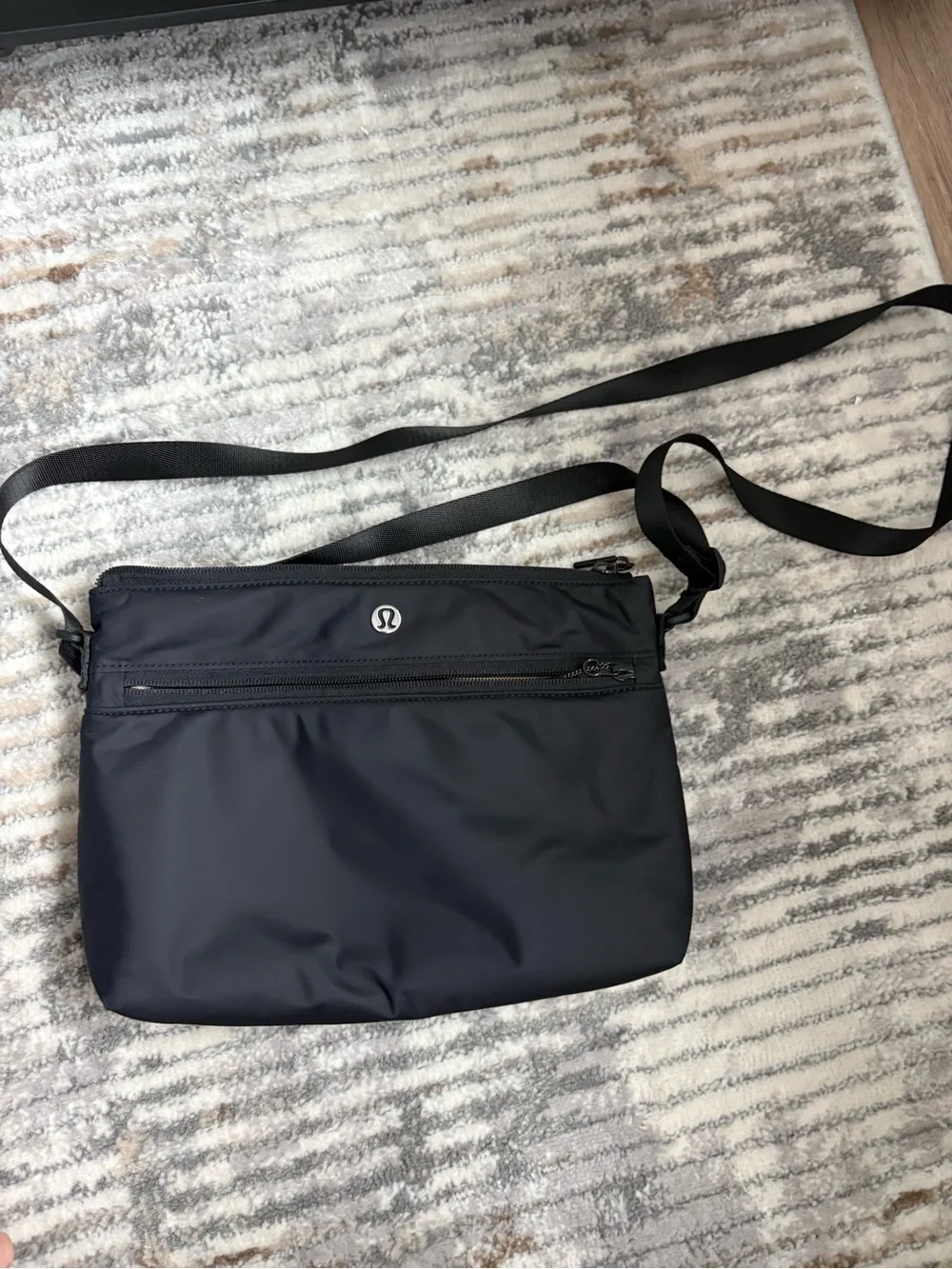 lululemon athletica Black Nylon Crossbody Messenger Bag